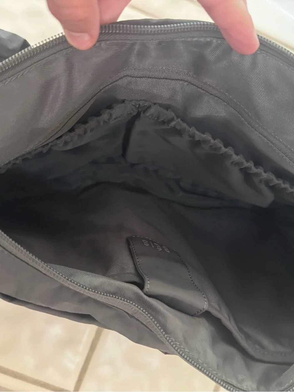 BEIS Crescent Catchall Shoulder Bag in Charcoal